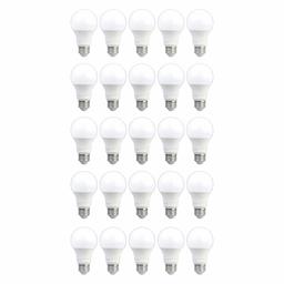 AmazonCommercial 40 Watt Equivalent, 10000 Hours, Non-Dimmable, 450 Lumens, E26 Base, A19 LED Light Bulb - Pack of 25, Soft White