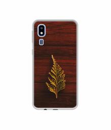 Amazon Brand - Solimo Designer Leaf on Wood UV Printed Soft Back Case Mobile Cover for Samsung Galaxy A2 Core