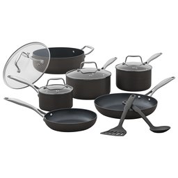 Stone & Beam Kitchen Cookware Set, 12-Piece, Pots and Pans, Hard-Anodized Non-Stick Aluminum