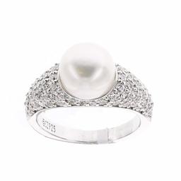 [Find] Amazon Collection roziumumekkisuta-ringusiruba- Incubation Period, 10 mm Freshwater Pearl and Clear Cubic Zirconia Paved Set Ring, Size 9 