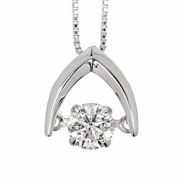 [Amazon Collection] Amazon Collection (AMBZO) Pt900 Dancing Stone Necklace Dancing Diamond 0.3ct Inverted V Shape (J.I1.VG Equivalent) LFV0006PT-03