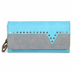 Nia & Nicole Women's Wallet (Sky Blue, Grey)