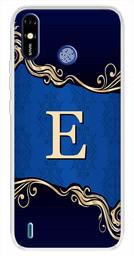 Amazon Brand - Solimo Designer Multicolor Blue Pattern Alphabet-E Printed Soft Back Case Mobile Cover for Tecno Spark Go Plus