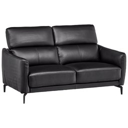 Amazon Brand – Rivet Kaden Mid-Century Modern Adjustable Headrest Leather Loveseat Sofa, 61.8