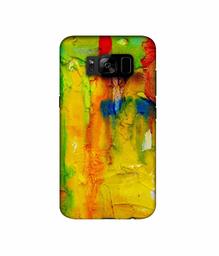 Amazon Brand - Solimo Designer Yellow and Green Paint 3D Printed Hard Back Case Mobile Cover for Samsung Galaxy S8 Plus