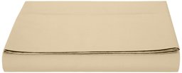 AmazonBasics 400TC Cotton Sateen Wrinkle Free Flat Sheet, Beige 180 x 290 + 10 cm