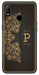 Amazon Brand - Solimo Designer Black Pattern Alphabet-P 3D Printed Hard Back Case Mobile Cover for Realme 3 / Realme 3i