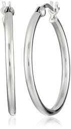 Sterling Silver Round Tube Hoop Earrings (2 mm, 1.2