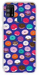 Amazon Brand - Solimo Designer Multicolor Donuts Blue Pattern Printed Soft Back Case Mobile Cover for Samsung Galaxy M31