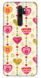 Amazon Brand - Solimo Designer Heart Pattern Design 3D Printed Hard Back Case Mobile Cover for Oppo A9 (2020)