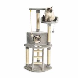 AmazonBasics Cat Tree, Light Grey (Renewed)