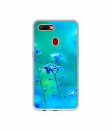 Amazon Brand - Solimo Designer Blue Flower UV Printed Soft Back Case Mobile Cover for Oppo A5s