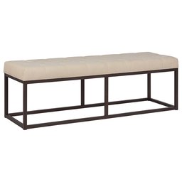 Amazon Brand – Stone & Beam Contemporary Metal Bedroom Bench with Cushion, 58