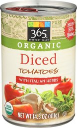 365 Everyday Value, Organic Diced Tomatoes with Italian Herbs, 14.5 ounce