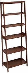 AmazonBasics Classic 5-Tier Open Bookcase with Solid Rubber Wood - Walnut