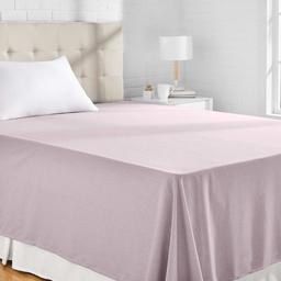 AmazonBasics Chambray Flat Sheet - 180 x 260 + 10 cm, Purple Dusk