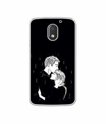 Amazon Brand - Solimo Designer Couples Standing in Rain UV Printed Soft Back Case Mobile Cover for Motorola Moto E3 Power