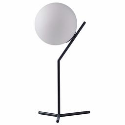 Rivet Glass Ball and Metal Table Lamp - Matte Black, 21.5