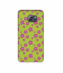 Amazon Brand - Solimo Designer Pink Flower Patterns 3D Printed Hard Back Case Mobile Cover for Samsung Galaxy S6 Edge Plus