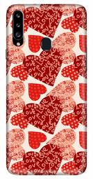 Amazon Brand - Solimo Designer Heart Pattern Design 3D Printed Hard Back Case Mobile Cover for Samsung Galaxy A20s