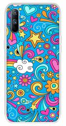 Amazon Brand - Solimo Designer Multicolor Art Design Blue Printed Soft Back Case Mobile Cover for Realme C3