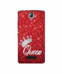 Amazon Brand - Solimo Designer Queen On Red Glitter 3D Printed Hard Back Case Mobile Cover for Lenovo A2010