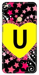 Amazon Brand - Solimo Designer Heart Pattern Alphabet-U 3D Printed Hard Back Case Mobile Cover for Huawei Honor 8 Lite