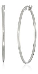 Amazon Essentials Stainless Steel Rounded Tube Hoop Earrings (40mm)