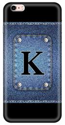 Amazon Brand - Solimo Designer Button Jeans Alphabet-K 3D Printed Hard Back Case Mobile Cover for Apple iPhone 6s Plus