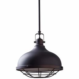 Amazon Brand – Stone & Beam Industrial Farmhouse Indoor Pendant Ceiling Light with Bulb, Adjustable 15