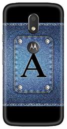 Amazon Brand - Solimo Designer Button Jeans Alphabet-A 3D Printed Hard Back Case Mobile Cover for Motorola Moto E3 Power