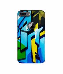 Amazon Brand - Solimo Designer Blue and Yellow Texture 3D Printed Hard Back Case Mobile Cover for Apple iPhone 8 Plus (with Logo Cut)