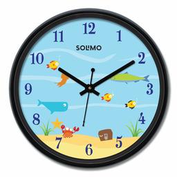 Amazon Brand - Solimo 12-inch Wall Clock - Aqua Toon (Silent Movement)