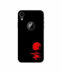 Amazon Brand - Solimo Designer Red Moon 3D Printed Hard Back Case Mobile Cover for Apple iPhone XR (Logo Cut)