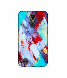 Amazon Brand - Solimo Designer Blue and Red Brush Texture 3D Printed Hard Back Case Mobile Cover for LG K10 (2017)