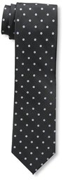 Franklin Tailored Men's Two Color Dot Silk Tie, Black