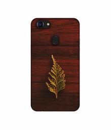 Amazon Brand - Solimo Designer Leaf on Wood UV Printed Soft Back Case Mobile Cover for Oppo F5