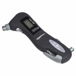 AmazonBasics Digital Tire Pressure Gauge with Emergency Escape Tools - Black, 1-Pack