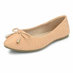 Flavia Women's Beige Ballet Flats-6 UK (38 EU) (7 US) (FL-99/BGE)