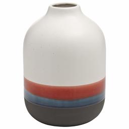 Amazon Brand – Rivet Westline Modern Indoor Outdoor Hand-Painted Stoneware Flower Vase, 9.5