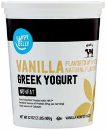 Amazon Brand - Happy Belly Greek Non-Fat Vanilla Yogurt, 32 Ounce