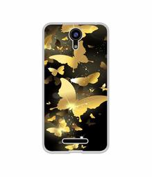 Amazon Brand - Solimo Designer Golden Butterfly Pattern UV Printed Soft Back Case Mobile Cover for Comio C2