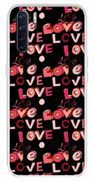 Amazon Brand - Solimo Designer Multicolor Poster Love Black Pattern Design Printed Soft Back Case Mobile Cover for Oppo F15