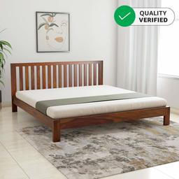 Amazon Brand - Solimo Draco Solid Sheesham Wood King Bed (Teak Finish)