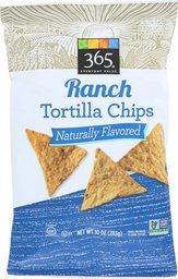 365 Everyday Value, Ranch Flavored Tortilla Chips, 10 oz