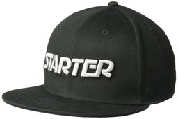 Starter Men's STAR-FIT Flat Brim Cap, Amazon Exclusive, Black/Vapor Grey, Small/Medium