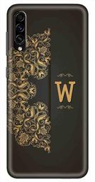 Amazon Brand - Solimo Designer Black Pattern Alphabet-W 3D Printed Hard Back Case Mobile Cover for Samsung Galaxy A50s