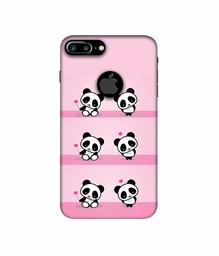 Amazon Brand - Solimo Designer Panda Pattern 3D Printed Hard Back Case Mobile Cover for Apple iPhone 7 Plus (Logo Cut)