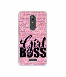 Amazon Brand - Solimo Designer Girl Boss On Pink Sparkle UV Printed Soft Back Case Mobile Cover for Micromax Selfie 2 Note Q4601