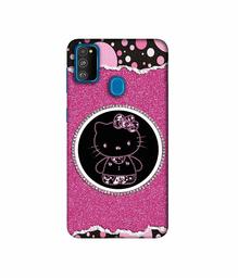 Amazon Brand - Solimo Designer Kitty With Glitter 3D Printed Hard Back Case Mobile Cover for Samsung Galaxy M21 / M30s